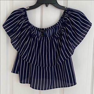 Striped off the shoulder top